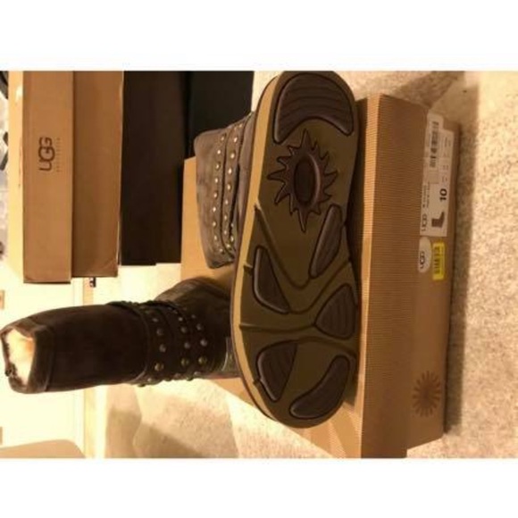 UGG boots tan cream with fur size 10 - Picture 2 of 8